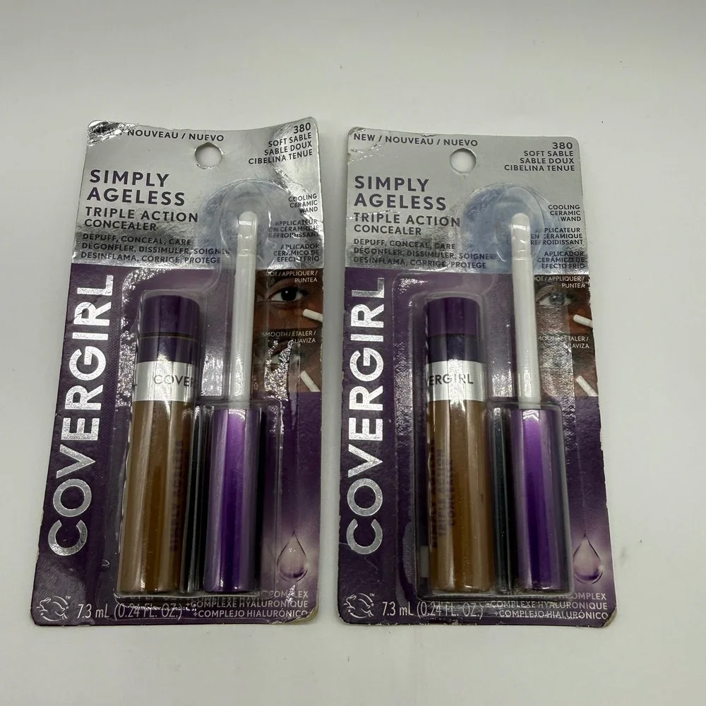 Covergirl Simply Ageless Triple Action Concealer Soft Sable 380 2 Pack‎ 0.24oz